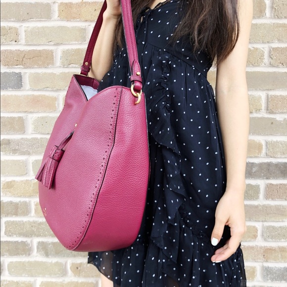 Kate Spade James Street Mason Large Hobo Merlot - Picture 5 of 8